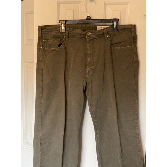 Orvis 5 Pocket Pants Men's 40x30 Greenish Brown Color Relaxed Fit Cotton - Picture 3 of 10